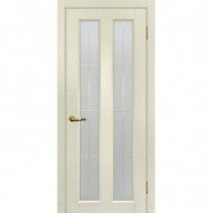 Дверь межкомнатная Мариам Тоскана-5 ПВХ Ваниль стекло белый сатинат решетка 2000х600 мм